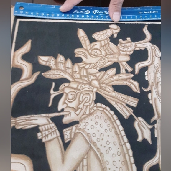 El Fumador Mayan Art on Leather - Picture 2 of 4